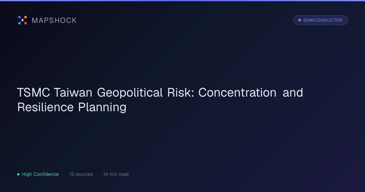 TSMC Taiwan Geopolitical Risk: Concentration and Resilience Planning ...